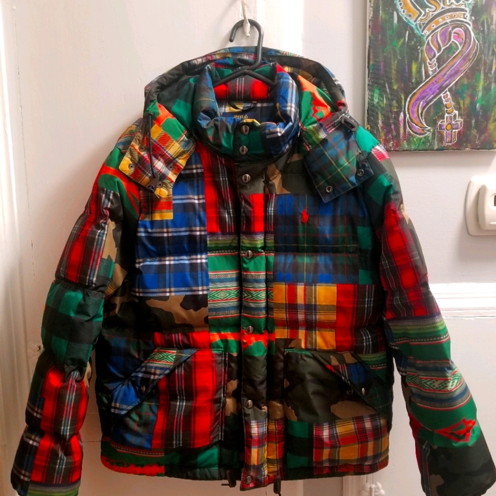 POLO RALPH LAUREN PATCHWORK PUFFER COAT